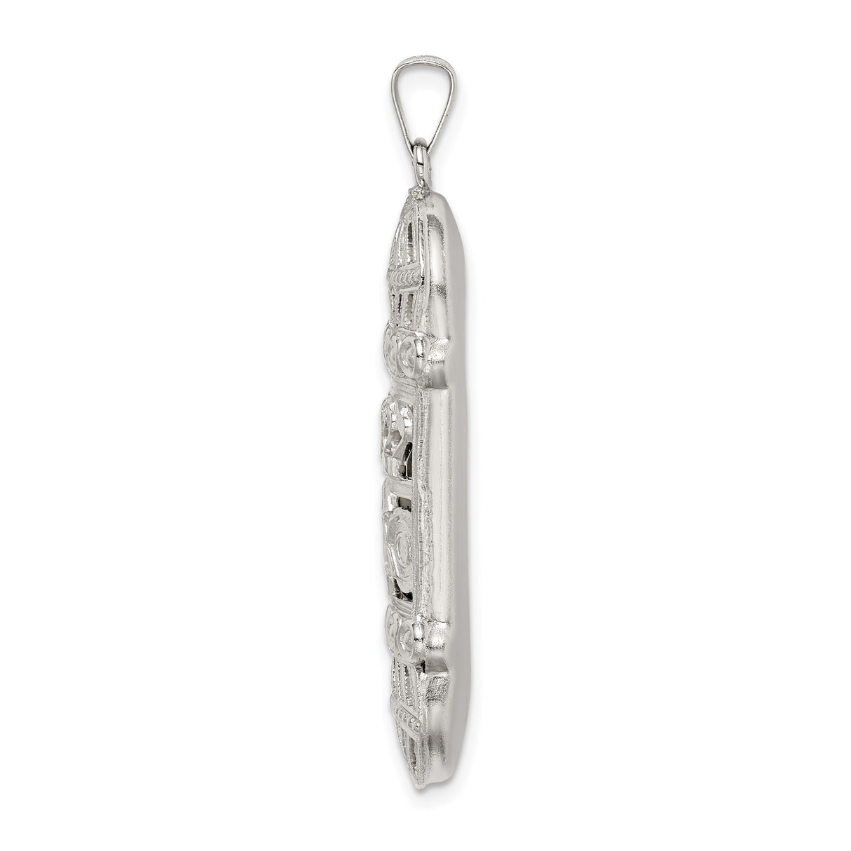 Sterling Silver Mezuzah Pendant with Star of David, Hebrew Shin, and Torah Scroll Detail