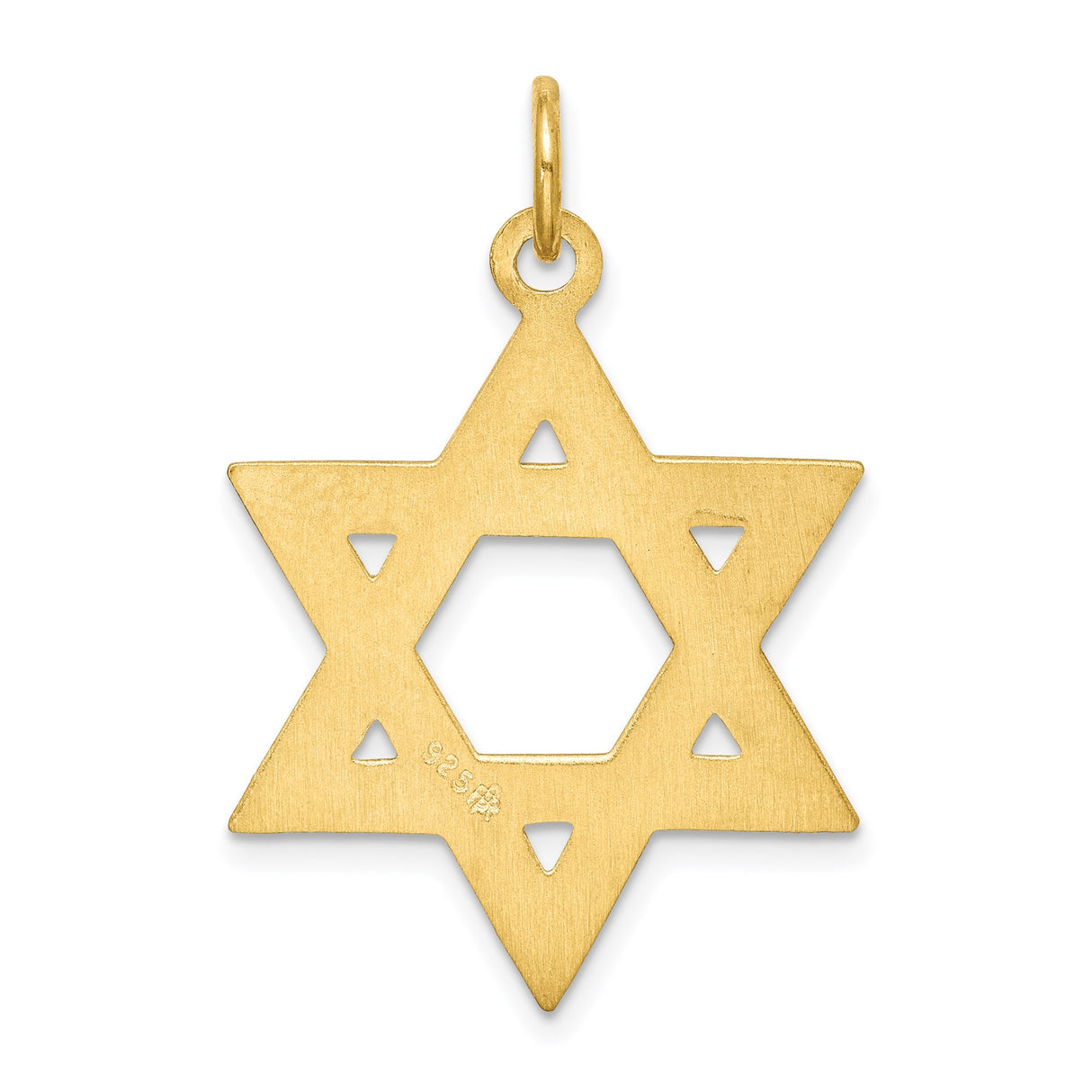 Sterling Silver Star of David Pendant with Textured Design, Jewish Faith Symbol Charm