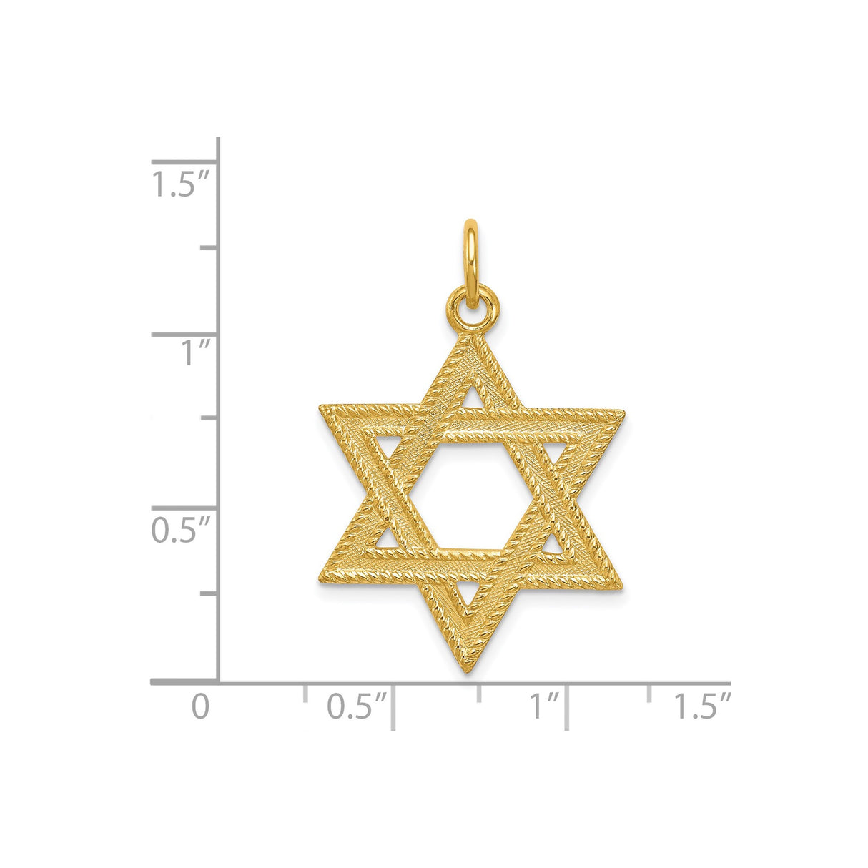Sterling Silver Star of David Pendant with Textured Design, Jewish Faith Symbol Charm
