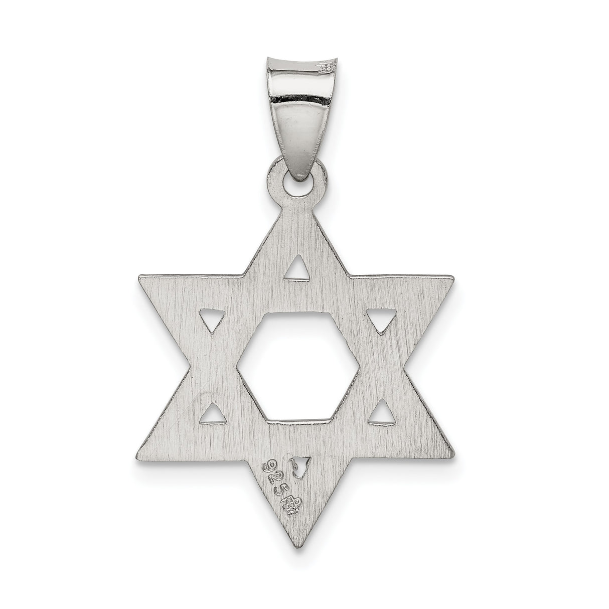 Sterling Silver Star of David Pendant, Textured Jewish Symbol for Men and Women