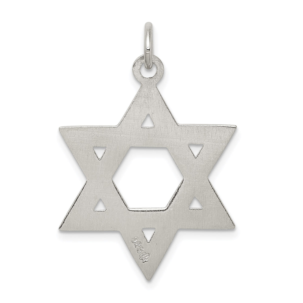 Sterling Silver Star of David Pendant with Textured Design, Traditional Jewish Symbol