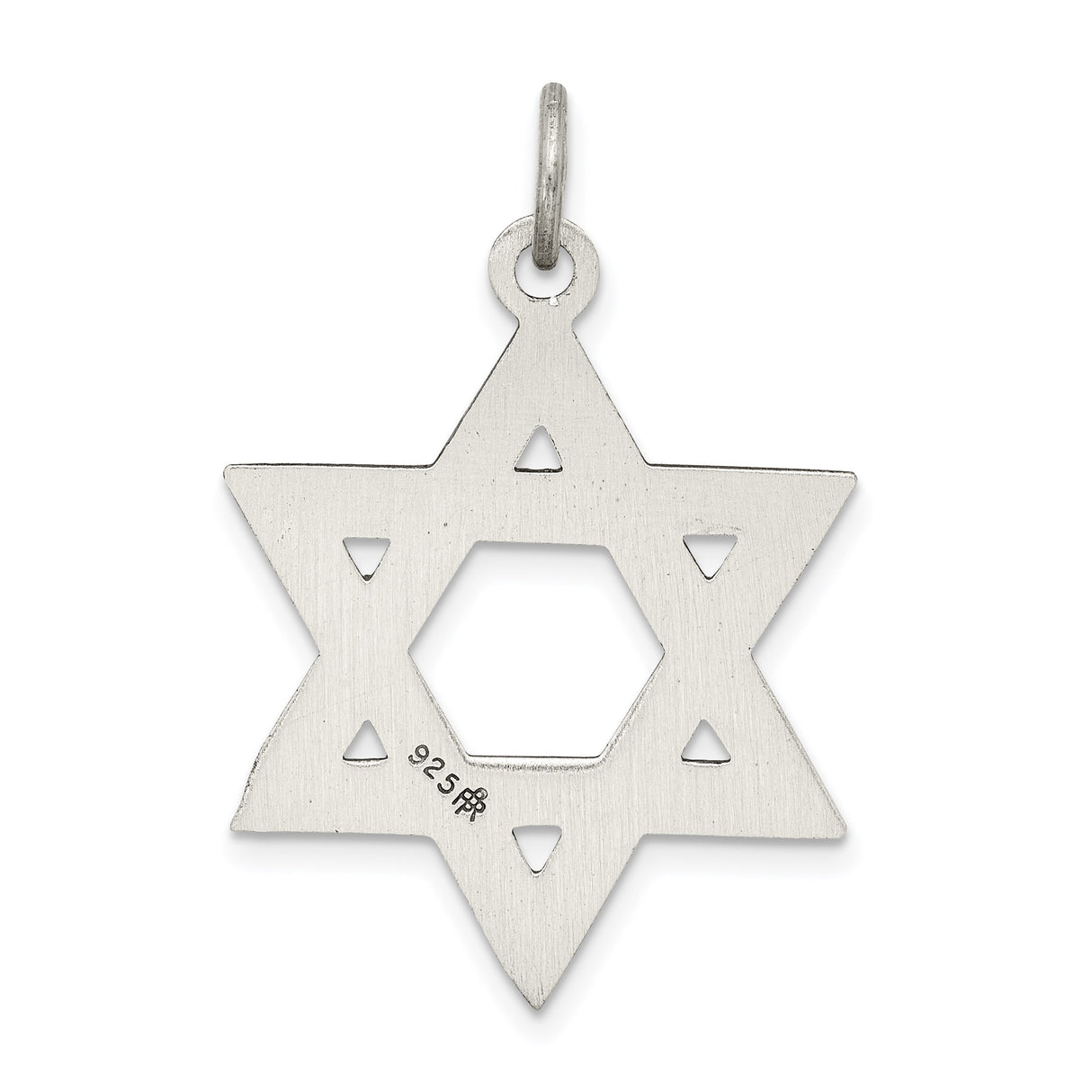 Sterling Silver Star of David Pendant with Textured Design, Unisex Jewish Charm