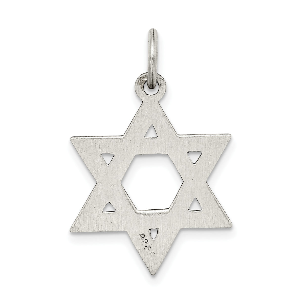 Sterling Silver Star of David Pendant, Textured Engraving, Jewish Symbol for Men or Women