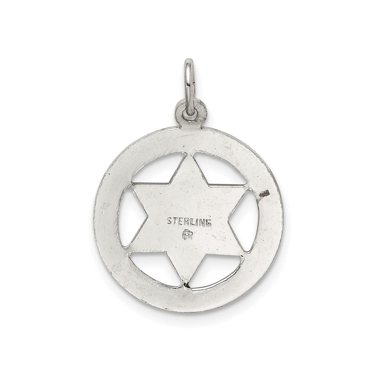 Sterling Silver Star of David Pendant with Hebrew Inscription, Judaica Religious Charm