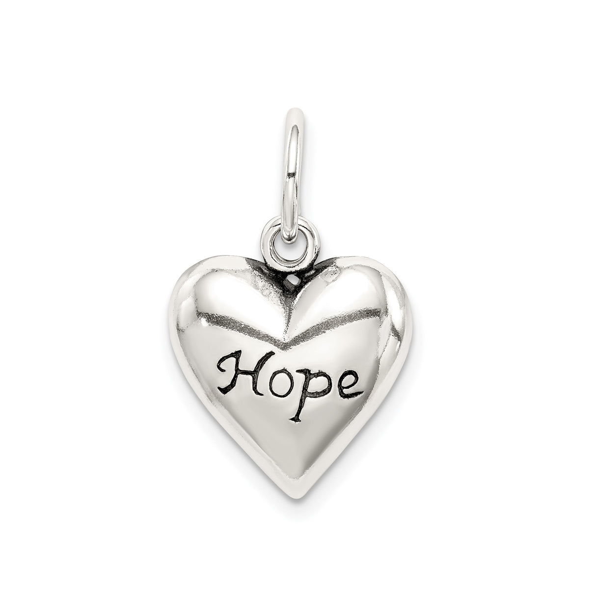 Sterling Silver Heart Pendant with Hope Message, Inspirational and Empowering Jewelry for Women