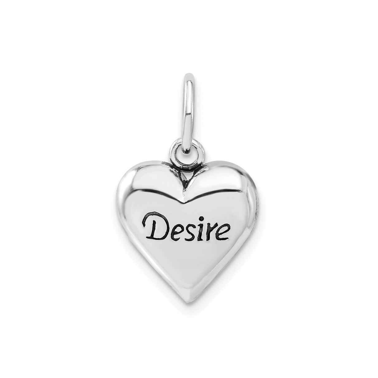 Sterling Silver Heart Pendant, Romantic Desire Charm with Emotional Symbolism for Women