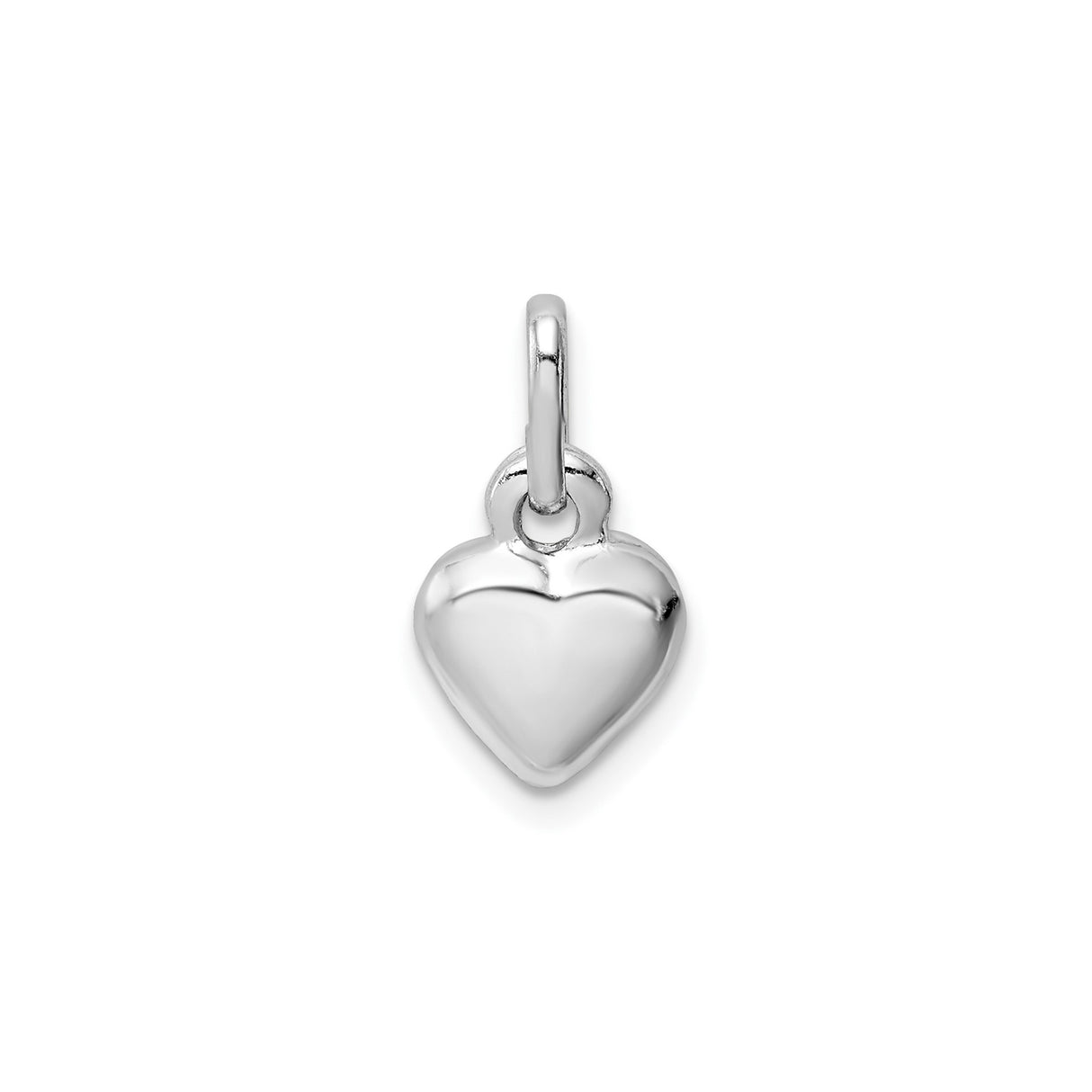 Sterling Silver Heart Pendant Charm, Polished Minimalist Love Symbol for Women