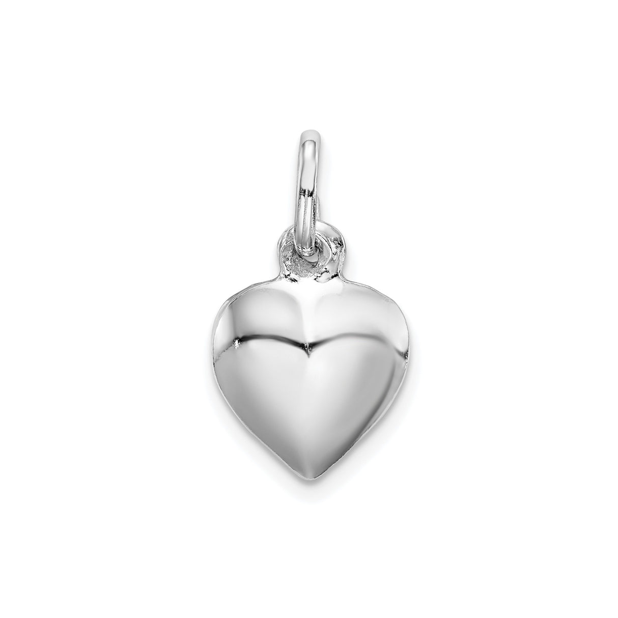 Sterling Silver Heart Pendant Charm with Smooth Polished Finish, Minimalist Love Symbol for Women