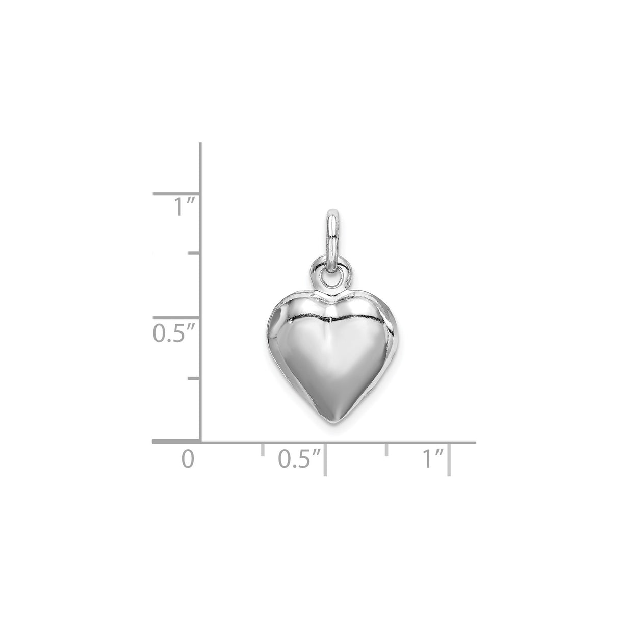 Sterling Silver Heart Pendant, Smooth Polished Minimalist Charm, Romantic Jewelry for Women