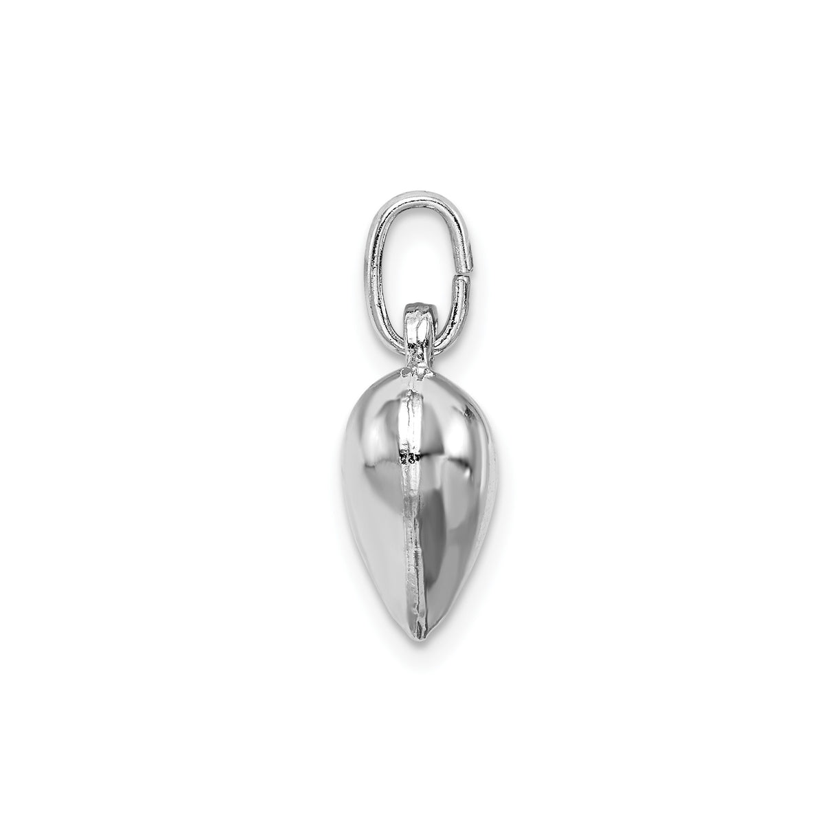 Sterling Silver Puffed Heart Pendant, Polished Smooth Charm, Romantic Minimalist Jewelry for Women