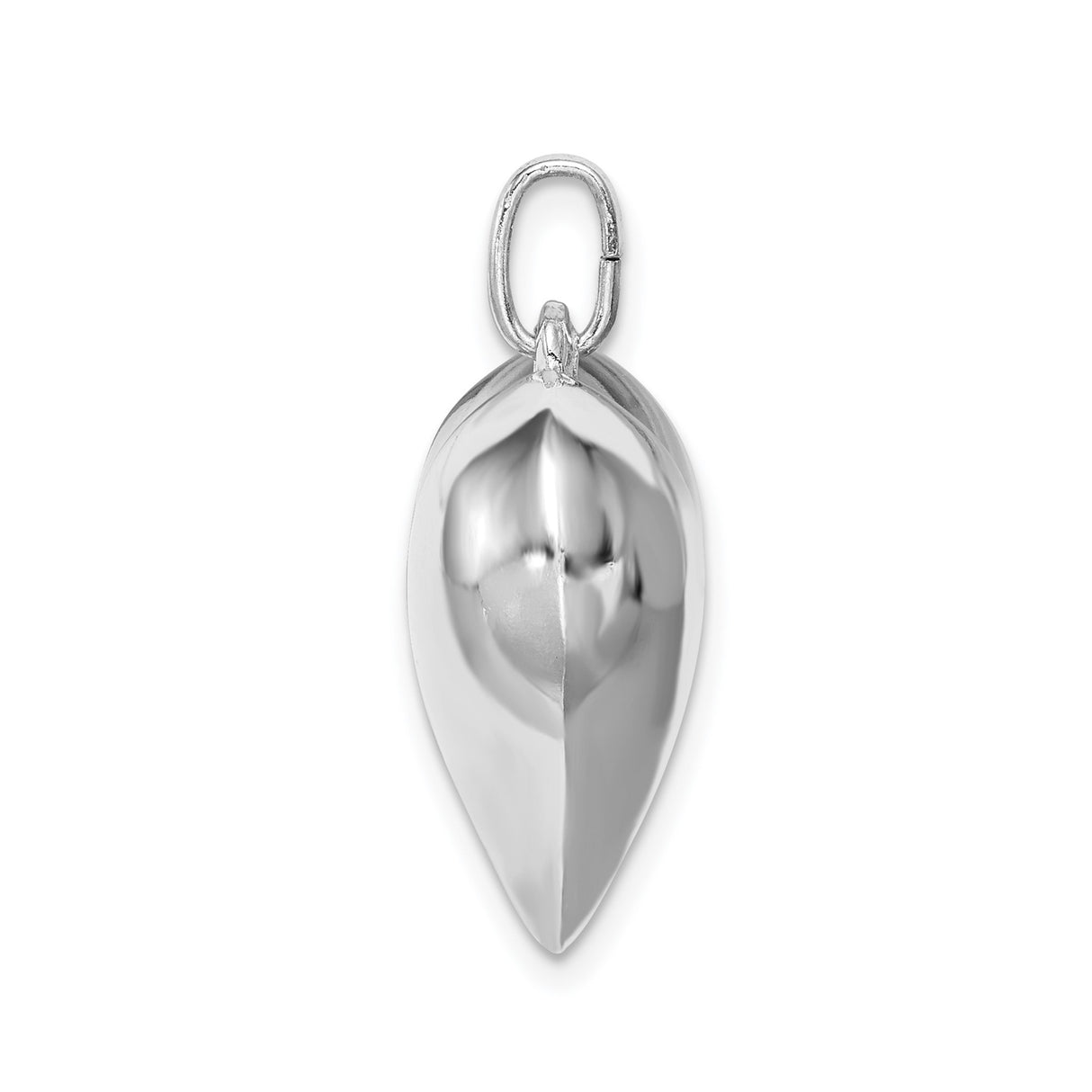 Sterling Silver Heart Pendant, Polished Minimalist Charm for Women
