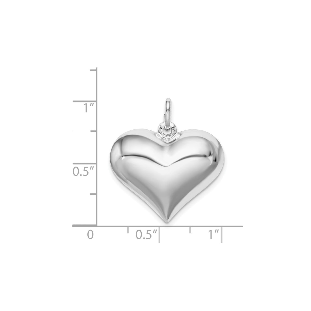 Sterling Silver Heart Pendant, Polished Minimalist Charm for Women