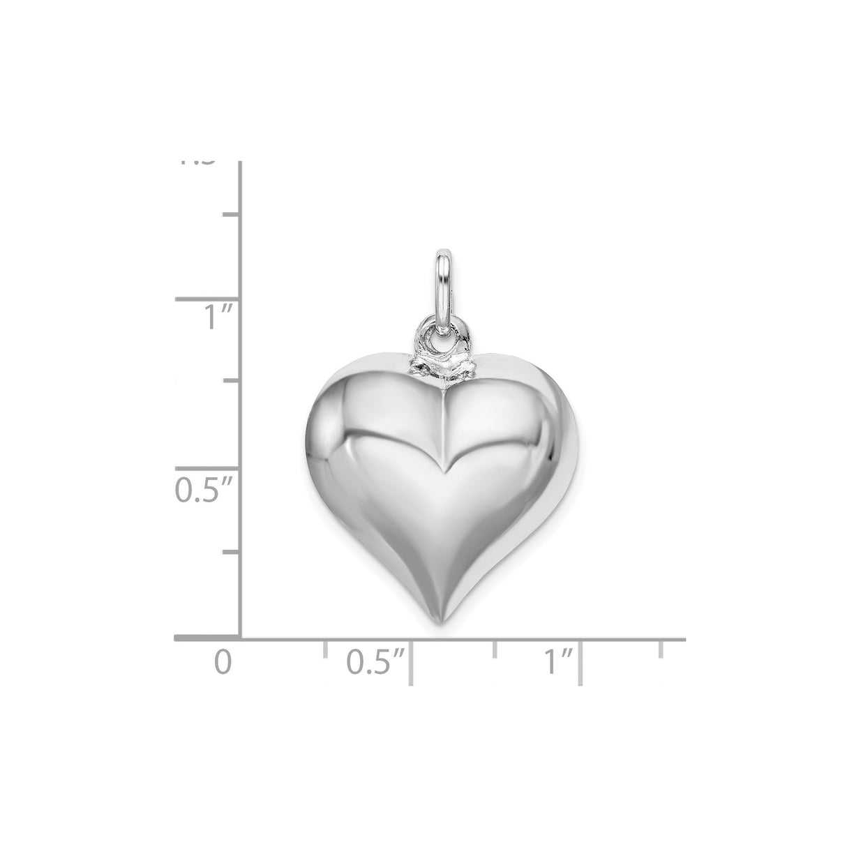 Sterling Silver Heart Pendant, Smooth Polished Finish, Minimalist Romantic Charm for Women