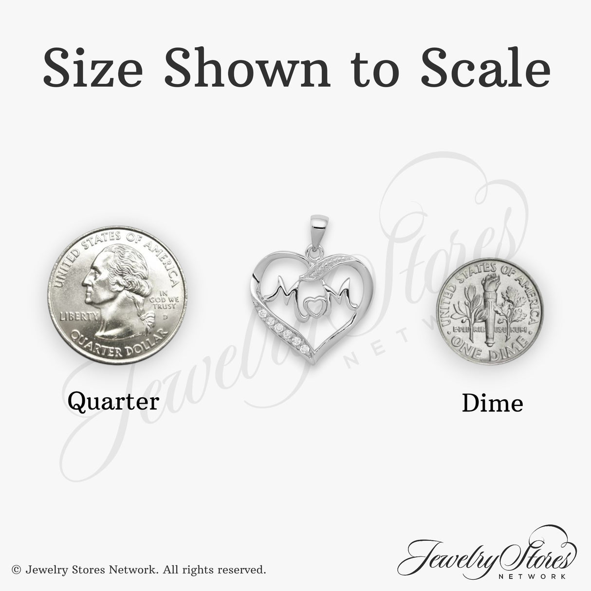 Sterling Silver Heart Shaped Mom Pendant with Cubic Zirconia, Symbol of Love and Family