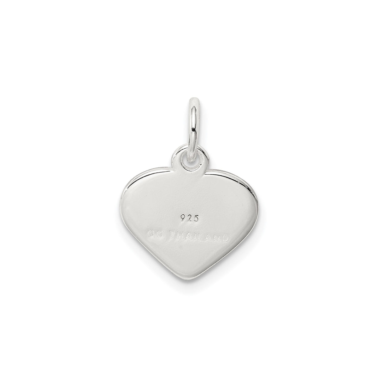 Sterling Silver Heart Pendant with LOVE Engraving, Minimalist Romantic Charm for Women
