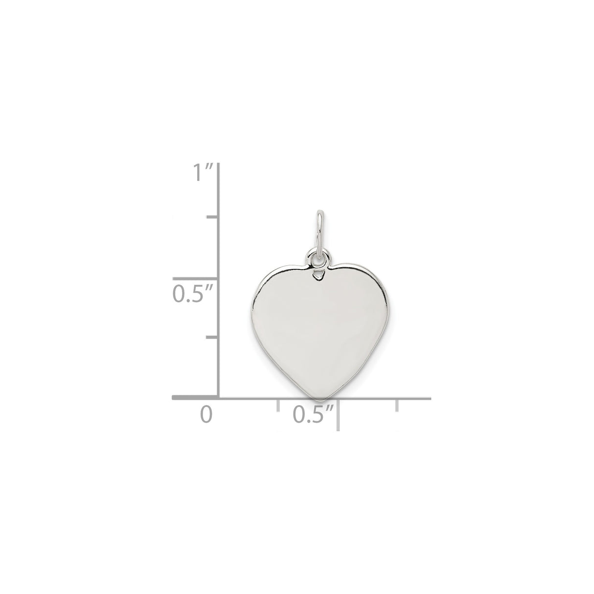 Sterling Silver Heart Pendant, Engravable Polished Charm, Minimalist Love Symbol for Women