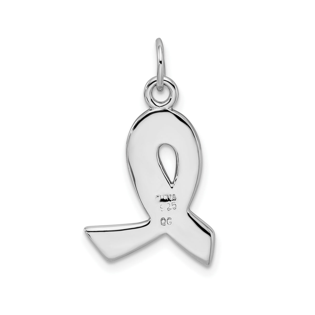 Sterling Silver Awareness Pendant with Enamel Pink Ribbon, Breast Cancer Support Jewelry