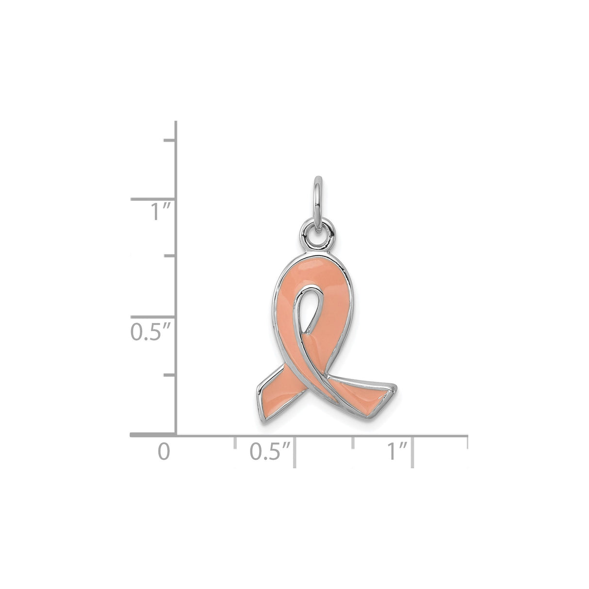 Sterling Silver Awareness Pendant with Enamel Pink Ribbon, Breast Cancer Support Jewelry