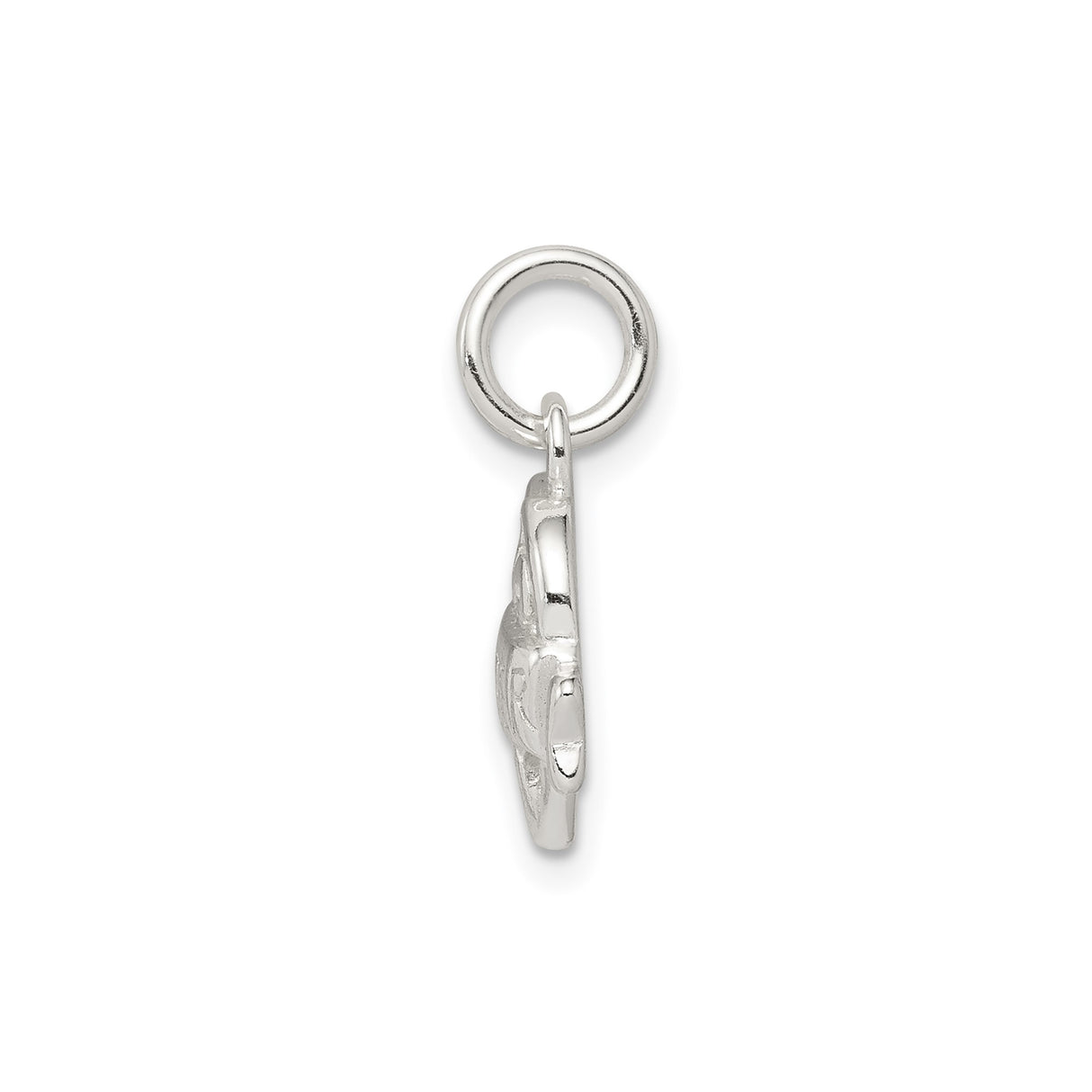 Sterling Silver Heart Shaped Pendant with Scrollwork and Daughter Message Charm