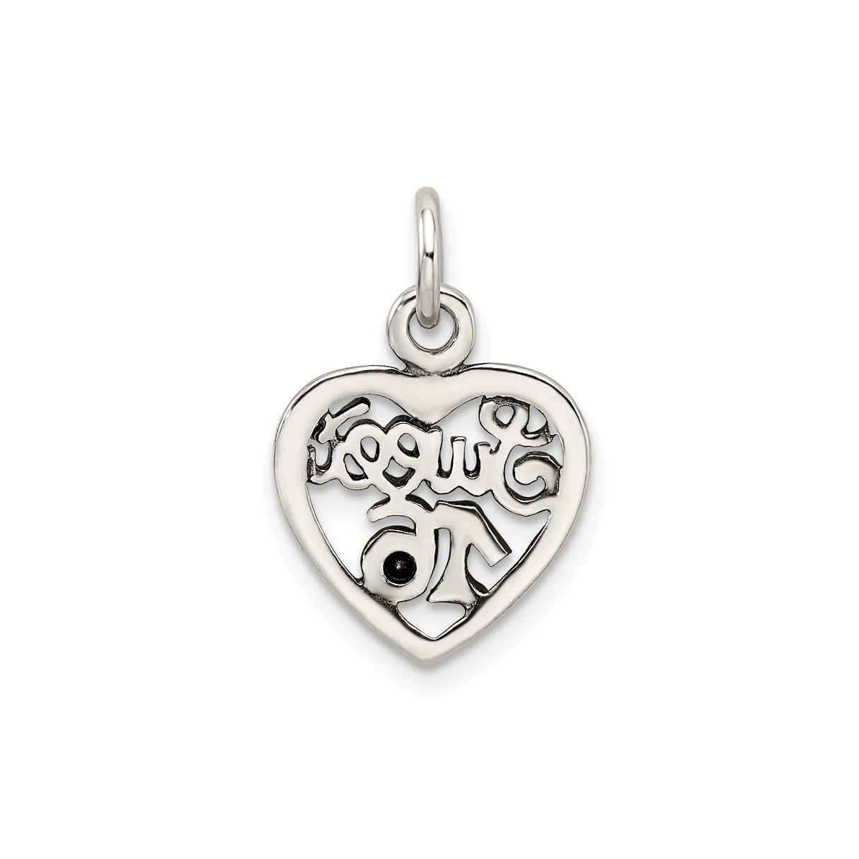 Sterling Silver Heart Pendant with Pink Gemstone, Sweet Sixteen Charm for Teen Girls