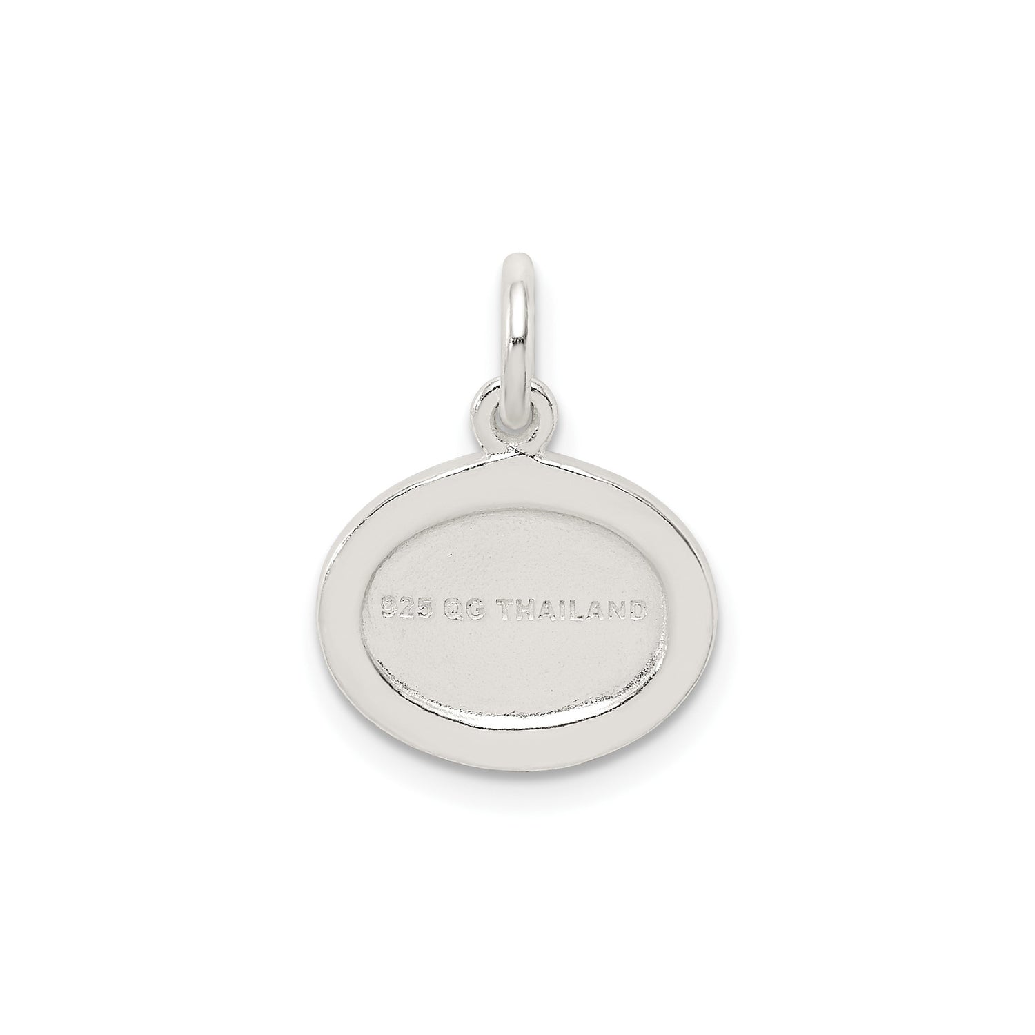 Sterling Silver Angel Pendant with Pink Crystals, Oval Medallion and Halo Design