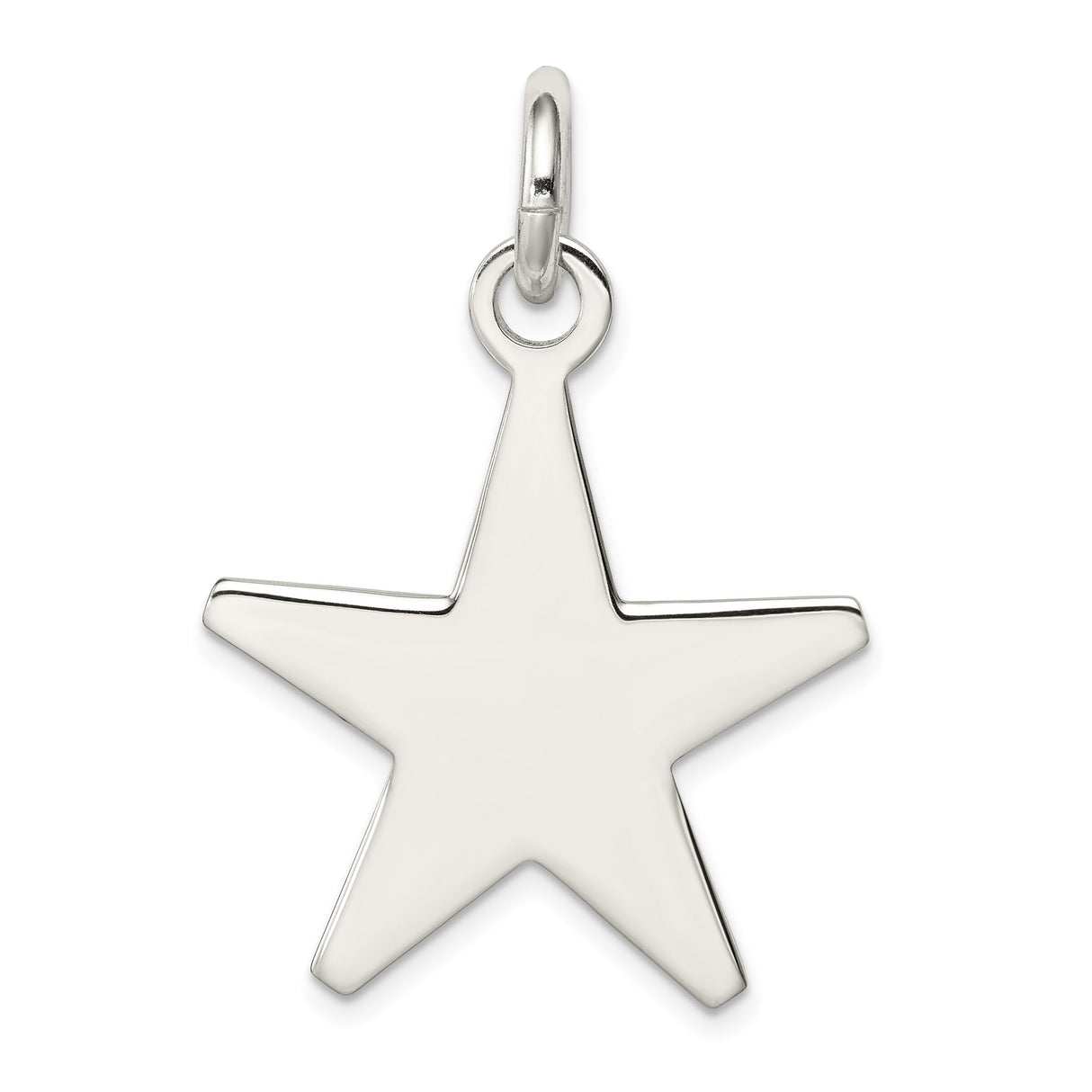 Sterling Silver Star Pendant Charm, Five-Point Minimalist Celestial Design for Women or Unisex Wear