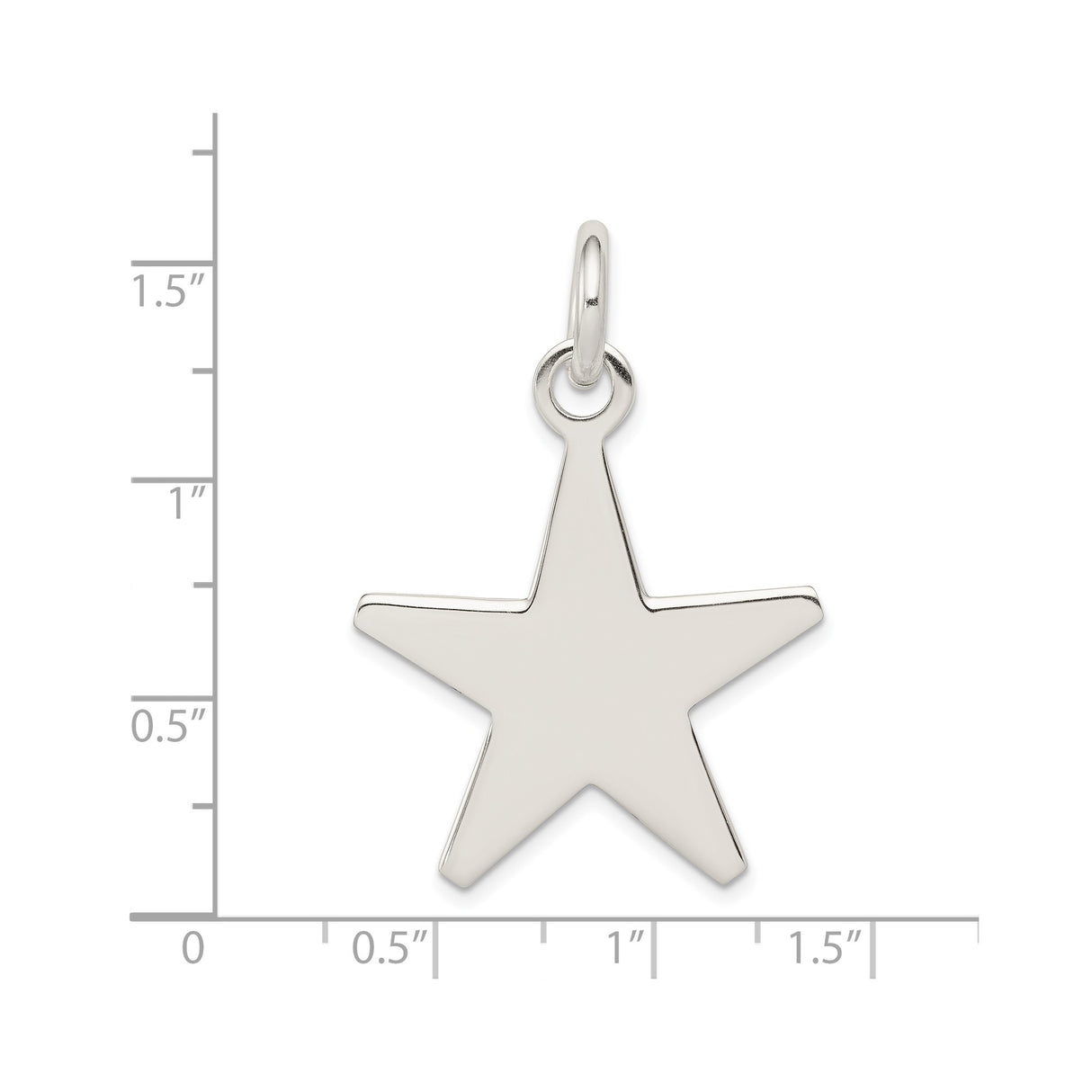 Sterling Silver Star Pendant Charm, Five-Point Minimalist Celestial Design for Women or Unisex Wear