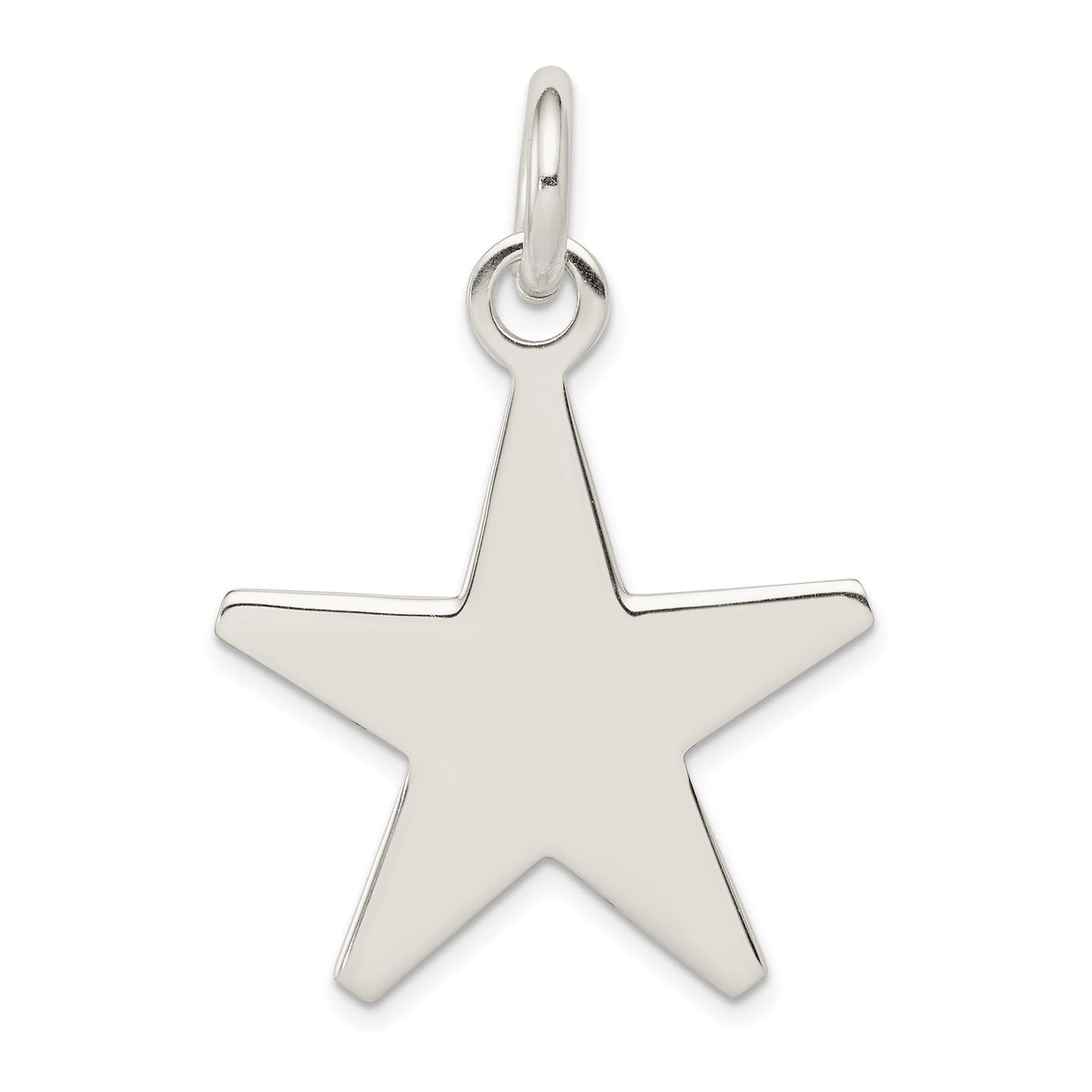 Sterling Silver Star Pendant Charm, Five-Point Minimalist Celestial Design for Women or Unisex Wear