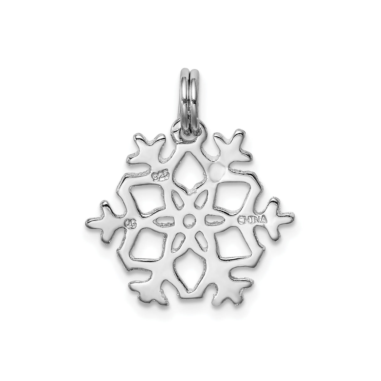 Sterling Silver Snowflake Pendant with Glitter Design, Festive Holiday Jewelry for Women