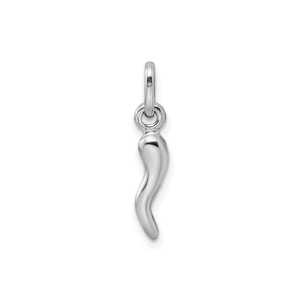Sterling Silver Cornicello Horn Pendant, Italian Good Luck Amulet for Evil Eye Protection