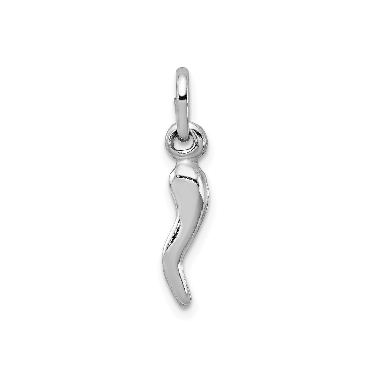 Sterling Silver Cornicello Horn Pendant, Italian Good Luck Amulet for Evil Eye Protection