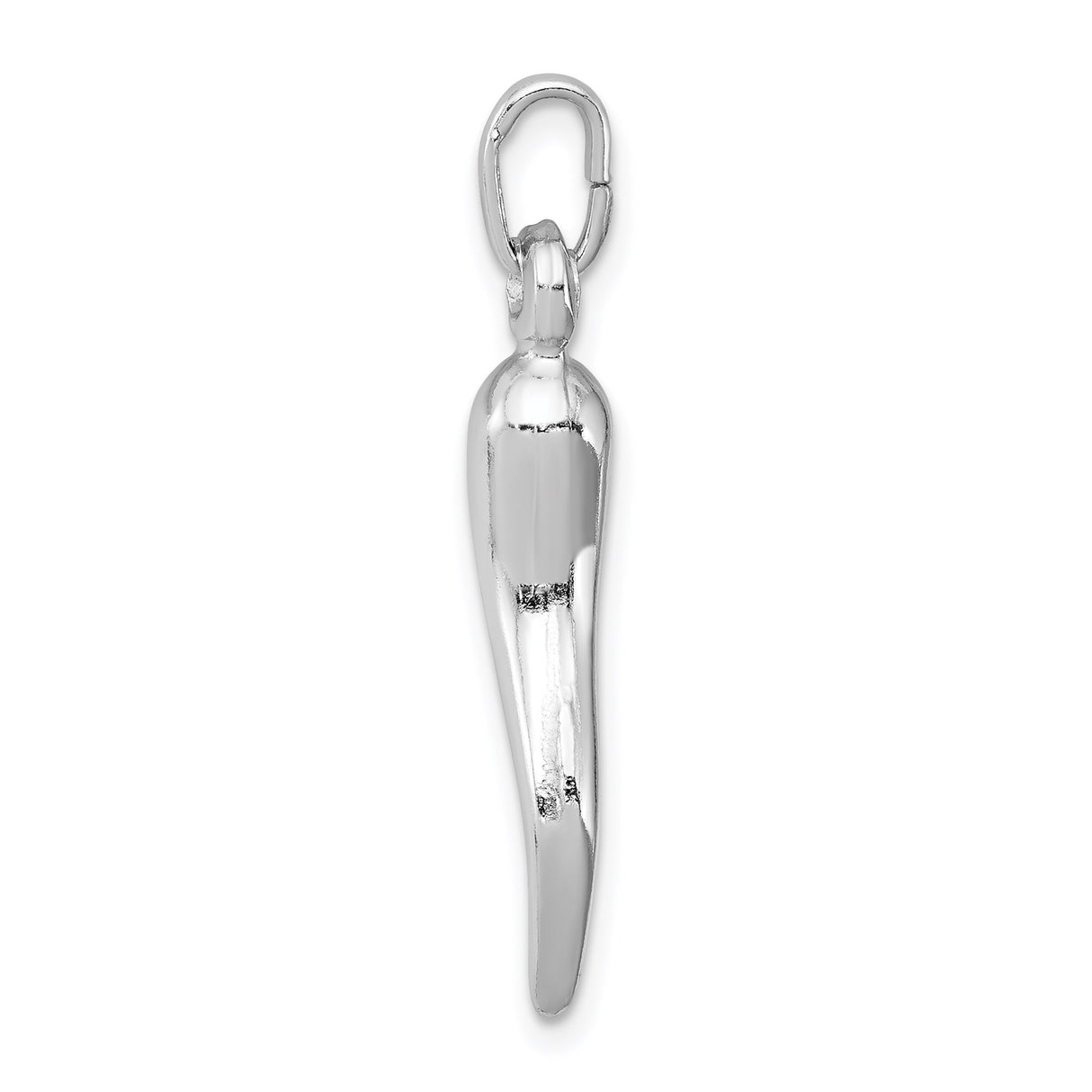 Sterling Silver Italian Horn Pendant, Cornicello Charm for Protection and Good Luck