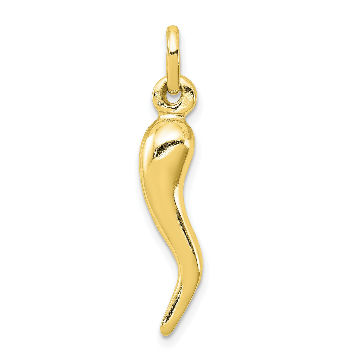 Italian Horn Charm Pendant in Real 925 Sterling SIlver