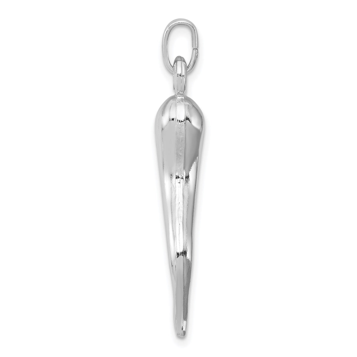 Sterling Silver Italian Horn Pendant, Cornicello Amulet Charm for Protection and Good Luck