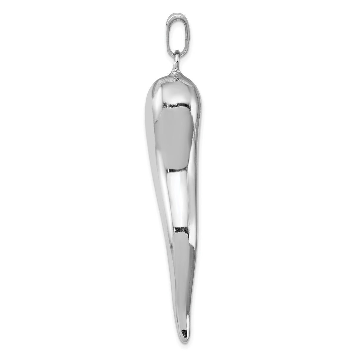 Sterling Silver Italian Horn Pendant, Cornicello Amulet Charm for Protection and Good Luck