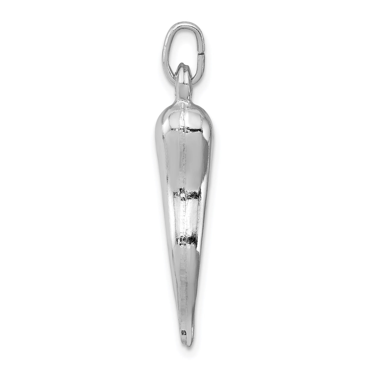 Sterling Silver Italian Horn Pendant, Cornicello Charm for Protection and Good Luck