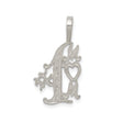 Sterling Silver Ave Maria Pendant with Intertwined AM Letters, Heart and Cross
