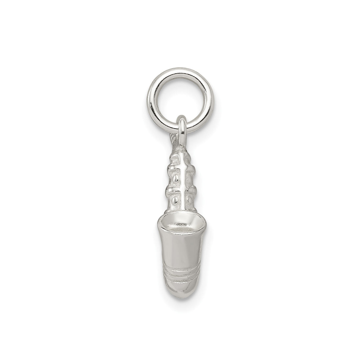 Sterling Silver Saxophone Pendant, Realistic Music Charm for Musicians and Jazz Lovers