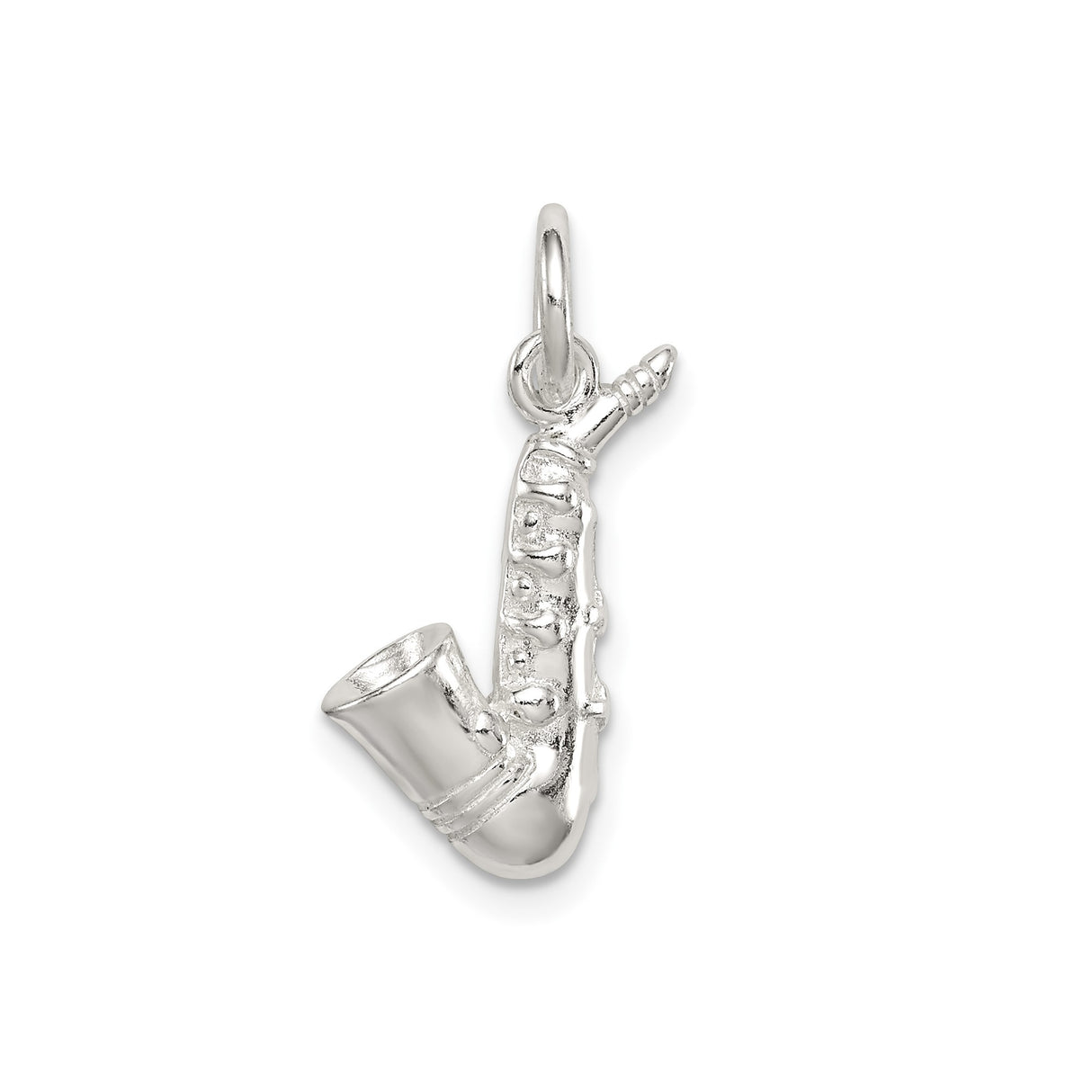 Sterling Silver Saxophone Pendant, Realistic Music Charm for Musicians and Jazz Lovers