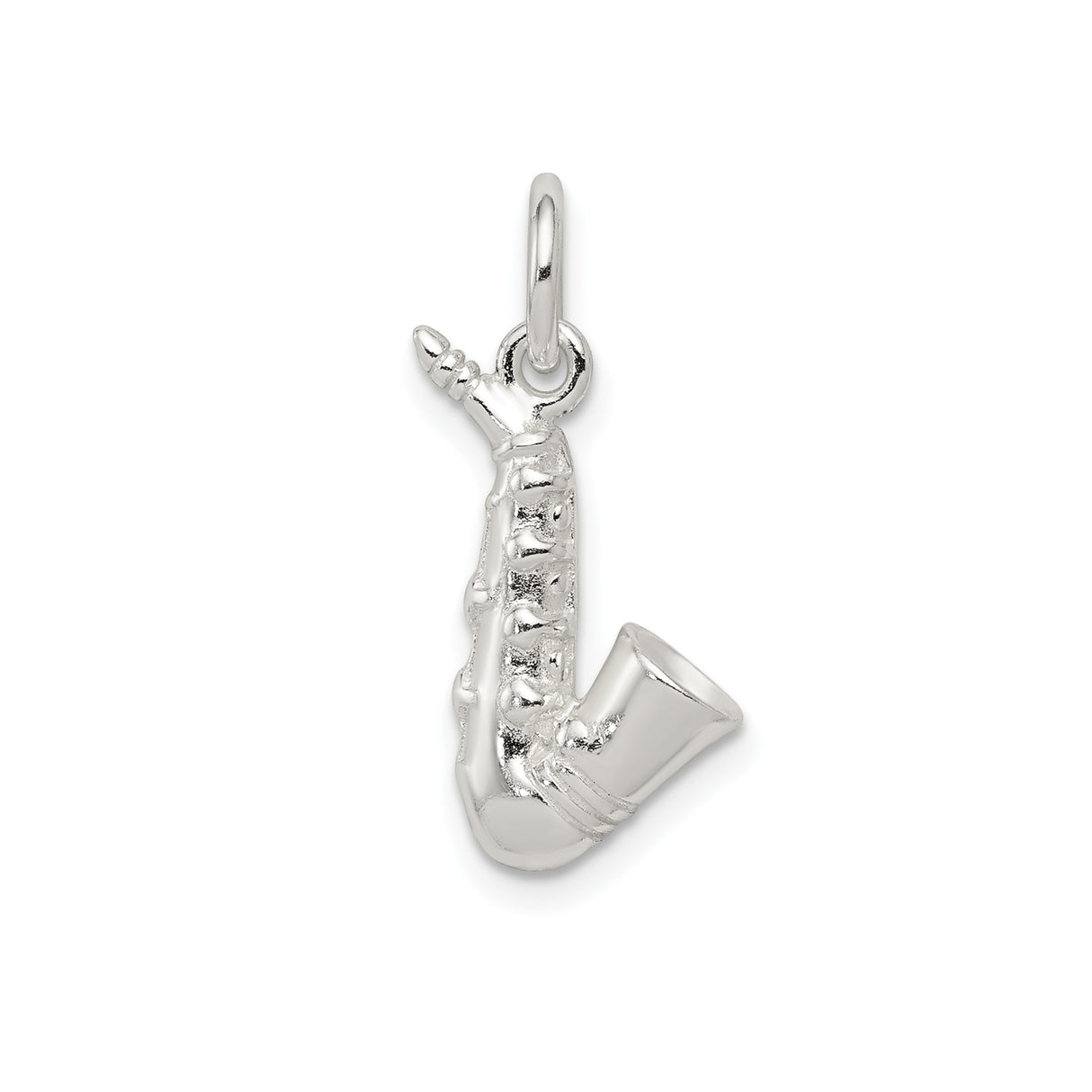 Sterling Silver Saxophone Pendant, Realistic Music Charm for Musicians and Jazz Lovers