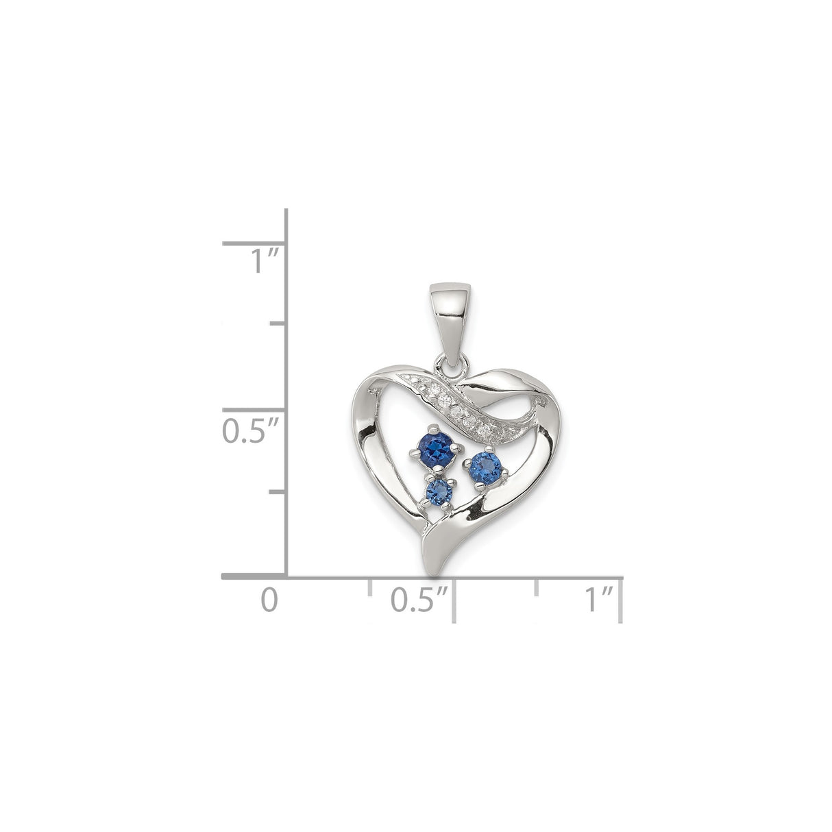 Sterling Silver Infinity Heart Pendant with Cubic Zirconia, Open Heart Design for Women