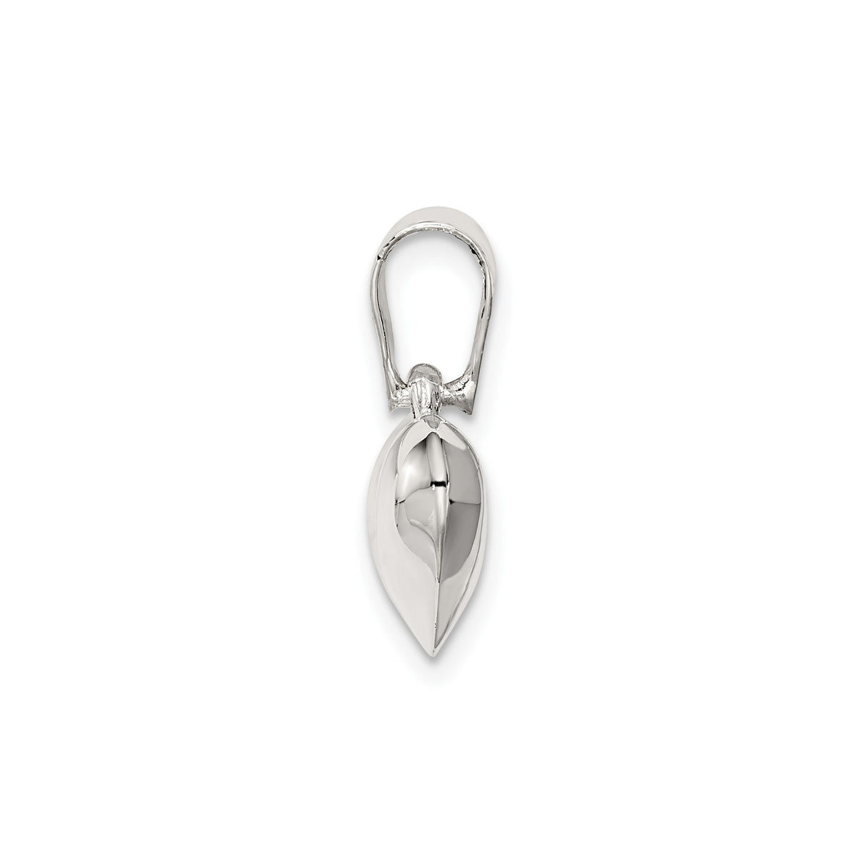 Sterling Silver Heart Pendant, Polished Puffed Charm, Minimalist Romantic Jewelry for Women