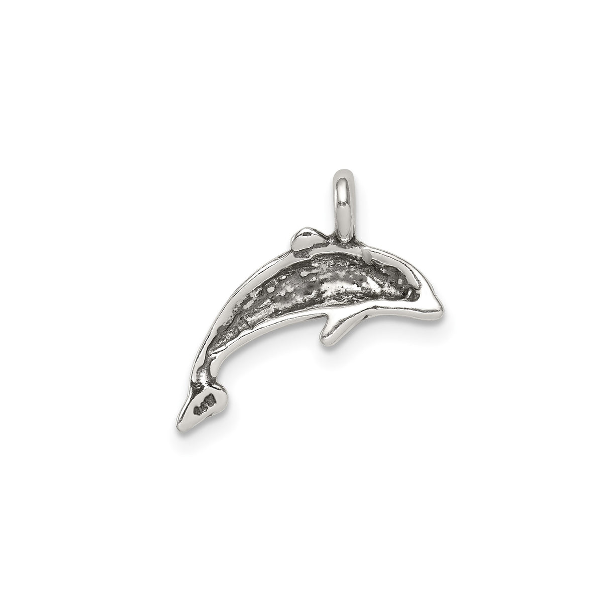 Sterling Silver Dolphin Pendant, Jumping Ocean Charm, Sea Life Theme for Women or Unisex Wear