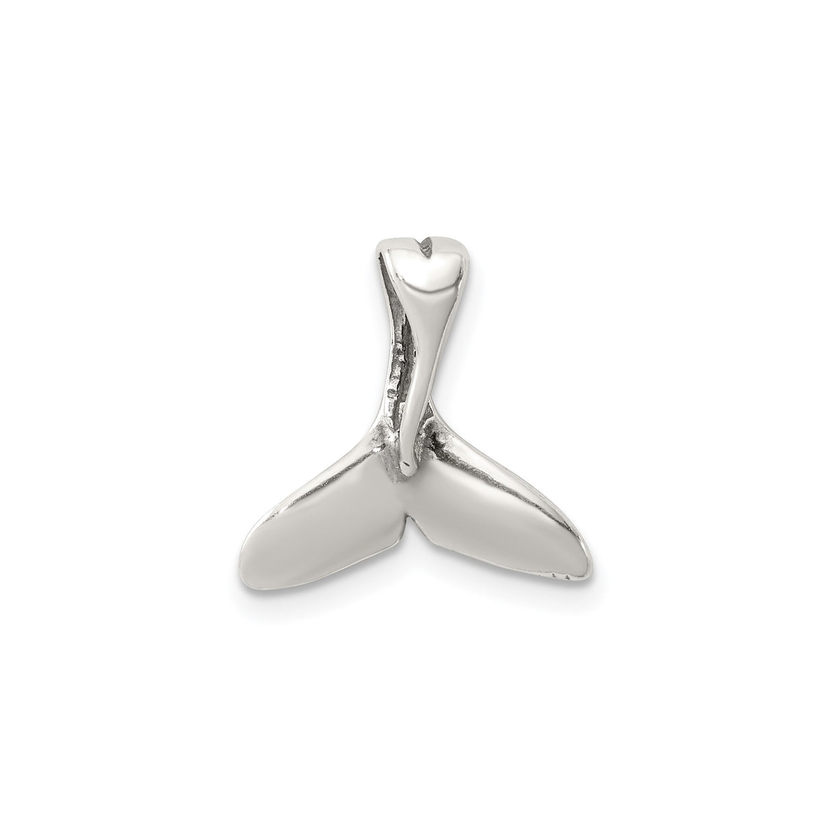 Sterling Silver Whale Tail Pendant, Ocean Inspired Minimalist Coastal Jewelry for Women or Unisex