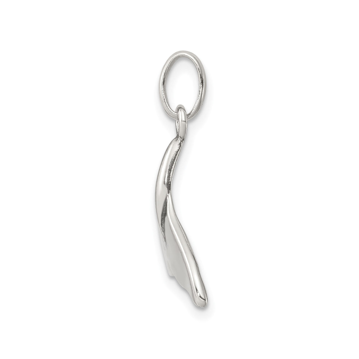 Sterling Silver Whale Tail Pendant, Ocean-Inspired Coastal and Nautical Motif Jewelry