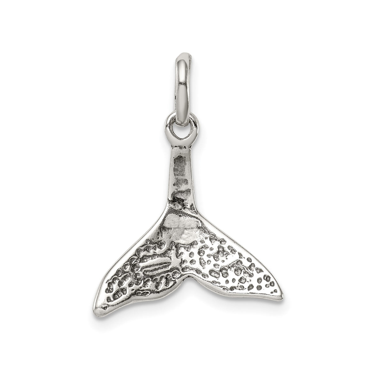 Sterling Silver Whale Tail Pendant, Ocean-Inspired Coastal and Nautical Motif Jewelry