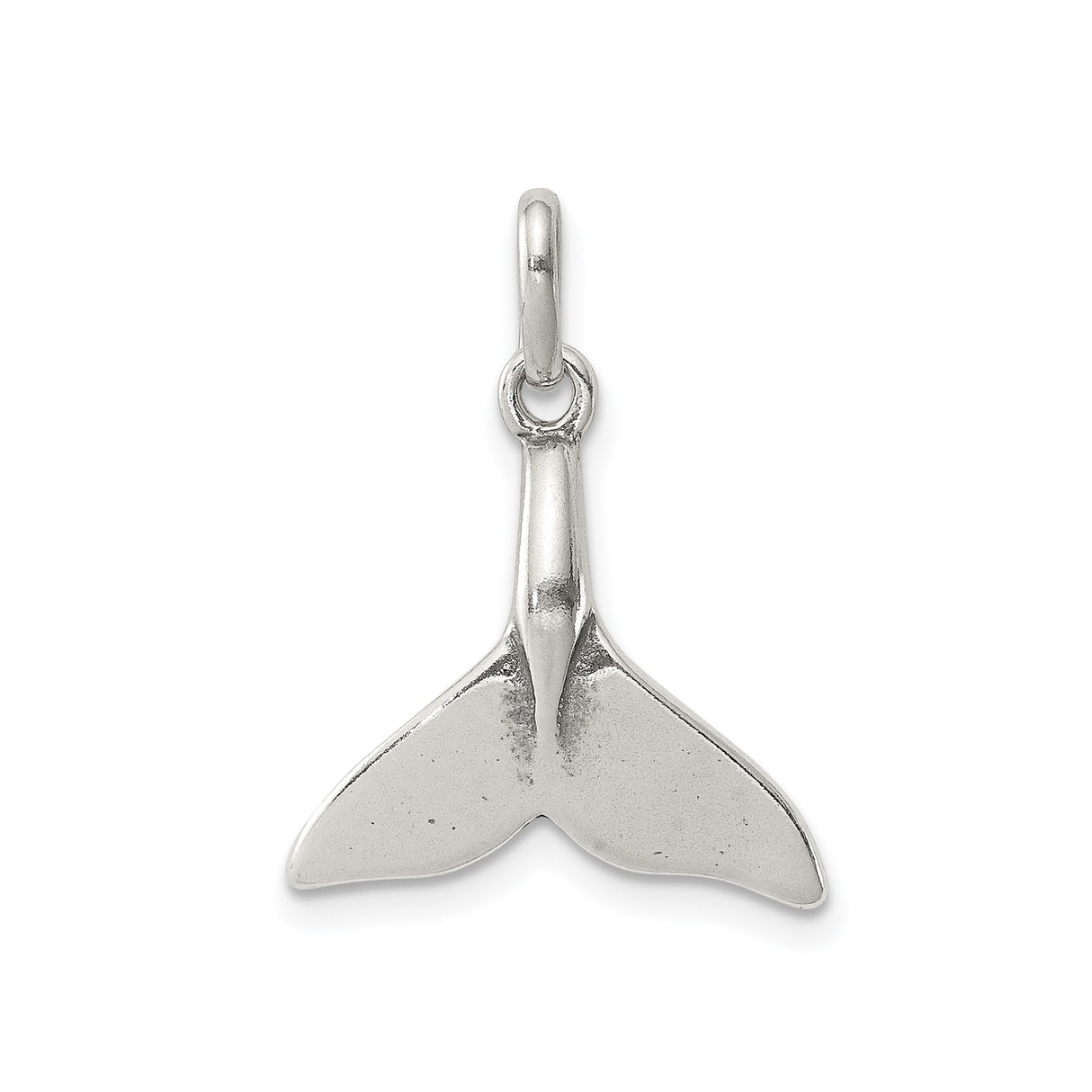 Sterling Silver Whale Tail Pendant, Ocean-Inspired Coastal and Nautical Motif Jewelry