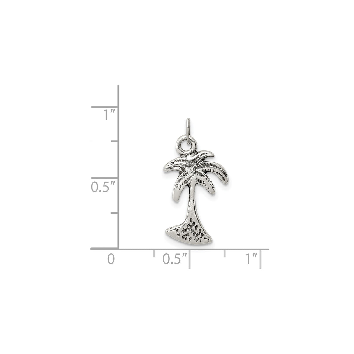 Sterling Silver Palm Tree Pendant, Tropical Island Vacation Charm Jewelry