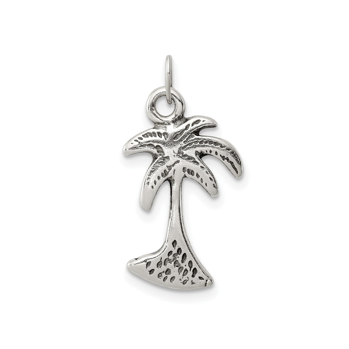 Sterling Silver Palm Tree Pendant, Tropical Island Vacation Charm Jewelry