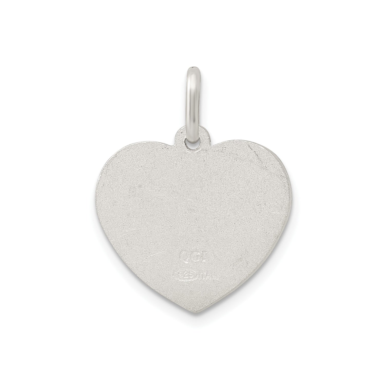 Sterling Silver Heart Pendant with Two Cherubs, Angel Heart Christian Charm for Women